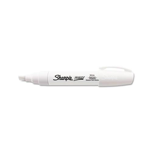 Permanent Paint Marker, Extra-broad Chisel Tip, White