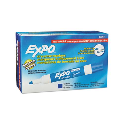 Low-odor Dry-erase Marker, Medium Bullet Tip, Blue, Dozen