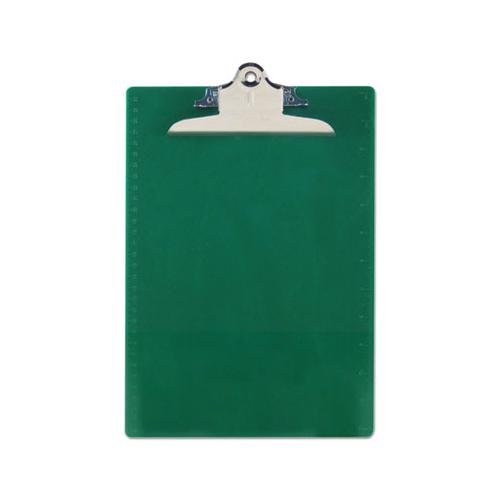 Recycled Plastic Clipboard With Ruler Edge, 1" Clip Cap, 8 1-2 X 12 Sheet, Green