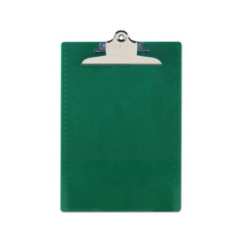Recycled Plastic Clipboard With Ruler Edge, 1" Clip Cap, 8 1-2 X 12 Sheet, Green