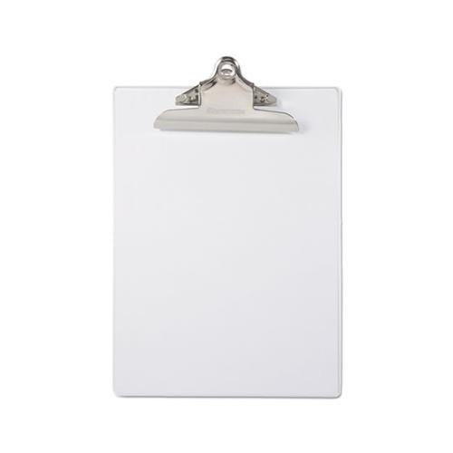 Recycled Plastic Clipboard With Ruler Edge, 1" Clip Cap, 8 1-2 X 12 Sheet, Clear