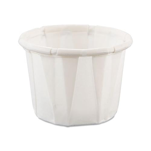 Paper Portion Cups, .5oz, White, 250-bag, 20 Bags-carton