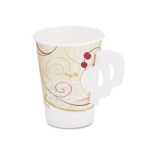 Hot Cups, W-paper Handle, Symphony Design, 8oz, Beige, 1000-carton