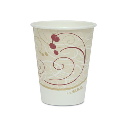 Hot Cups, Symphony Design, 8oz, Beige, 50-pack