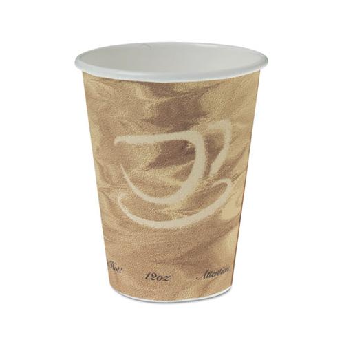 Mistique Polycoated Hot Paper Cup, 12 Oz., Printed, Brown, 50-bag