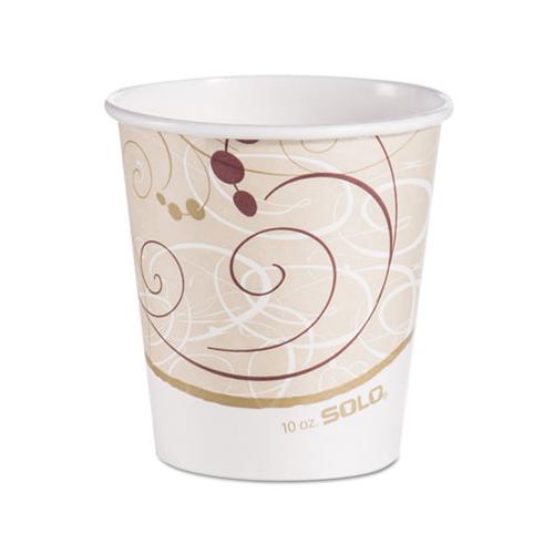 Paper Hot Cups In Symphony Design, 10 Oz, Beige-white-red, 1000-carton
