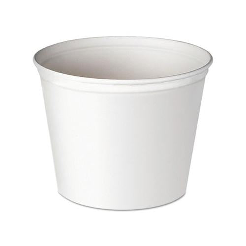 Double Wrapped Paper Bucket, Unwaxed, White, 83oz, 100-carton