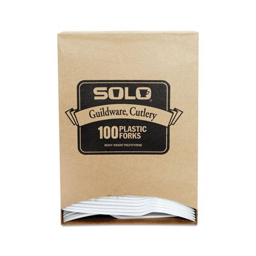 Guildware Extra Heavy Weight Plastic Forks, White, 100-box