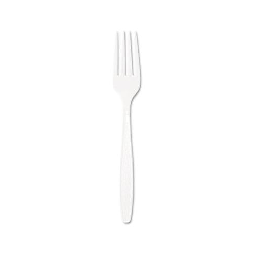 Guildware Heavyweight Plastic Forks, White, 100-box, 10 Boxes-carton
