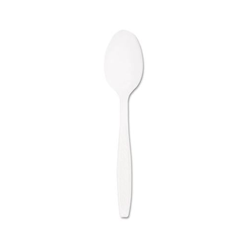 Guildware Extra Heavyweight Plastic Teaspoons, White, 100-box