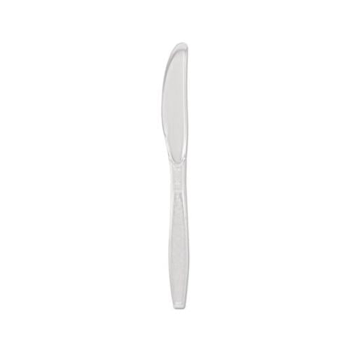 Guildware Heavyweight Plastic Cutlery, Knives, Clear, 1000-carton