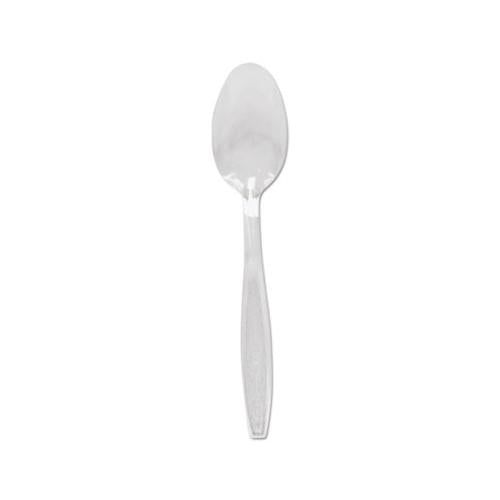 Guildware Heavyweight Plastic Cutlery, Teaspoons, Clear, 1000-carton