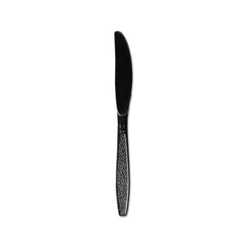 Guildware Heavyweight Plastic Knives, Black, 1000-carton
