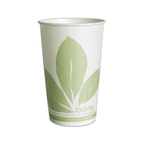 Bare Eco-forward Treated Paper Cold Cups, 16 Oz, Green-white, 100-sleeve 10 Sleeves-carton