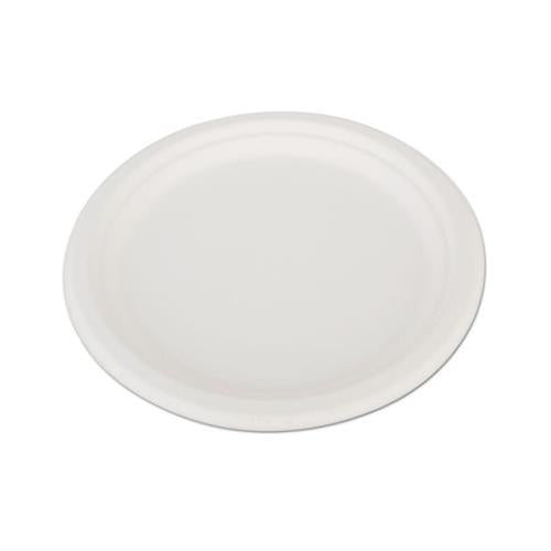 Champware Heavyweight Bagasse Dinnerware, Plate, 10", White, 500-carton