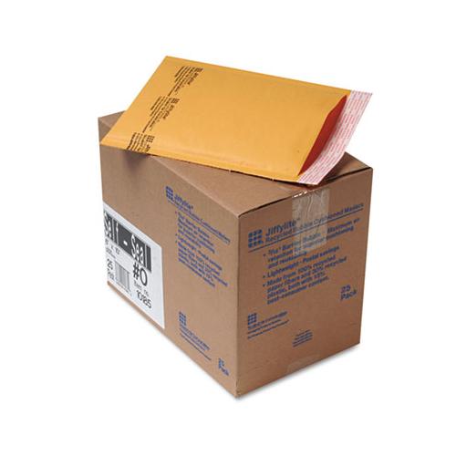 Jiffylite Self-seal Bubble Mailer, #0, Barrier Bubble Lining, Self-adhesive Closure, 6 X 10, Golden Brown Kraft, 25-carton