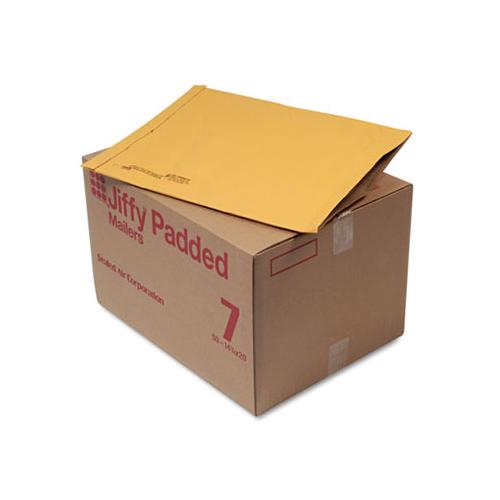 Jiffy Padded Mailer, #7, Paper Lining, Fold Flap Closure, 14.25 X 20, Natural Kraft, 50-carton