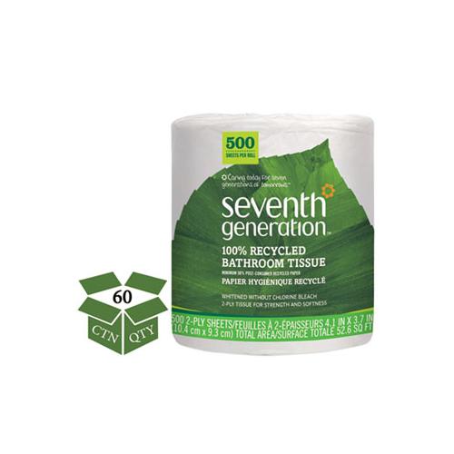 100% Recycled Bathroom Tissue, Septic Safe, 2-ply, White, 500 Sheets-jumbo Roll, 60-carton