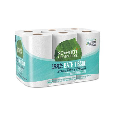 100% Recycled Bathroom Tissue, Septic Safe, 2-ply, White, 240 Sheets-roll, 12-pack