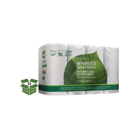 100% Recycled Paper Towel Rolls, 2-ply, 11 X 5.4 Sheets, 156 Sheets-rl, 32rl-ct