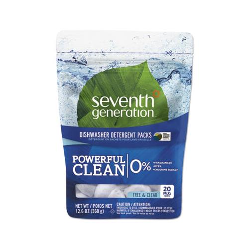 Natural Dishwasher Detergent Concentrated Packs, Free & Clear, 20 Packets-pack