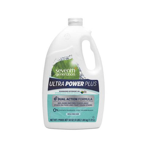 Natural Auto Dishwasher Gel, Ultra Power Plus, Fresh Citrus, 65 Oz Bottle, 6-ct