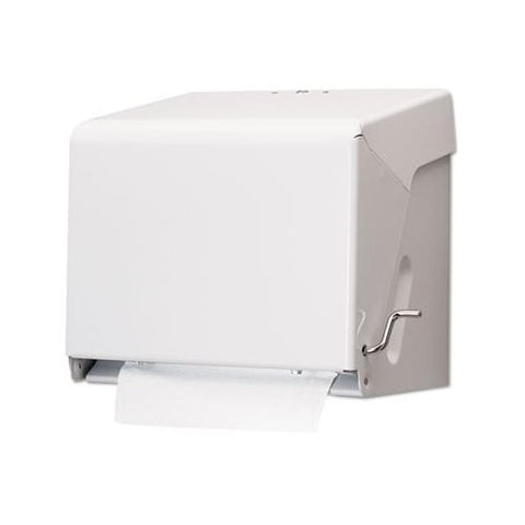 Crank Roll Towel Dispenser, White, Steel, 10 1-2 X 11 X 8 1-2