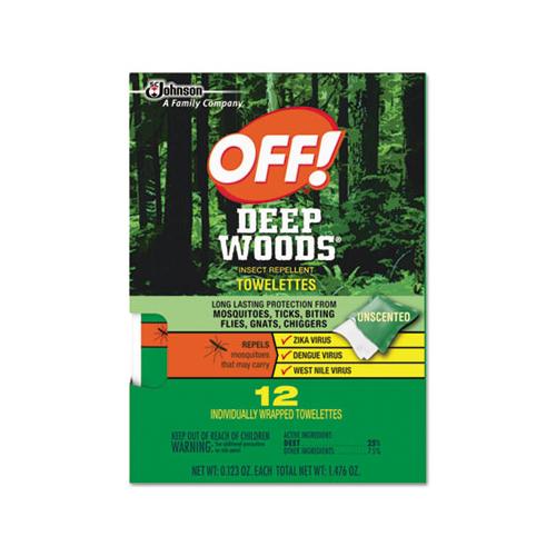 Deep Woods Towelette, 0.28 Box, Unscented, 12-box