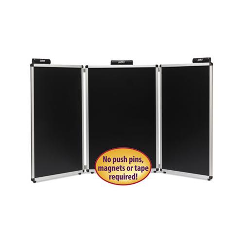 Justick Three-panel Electro-surface Table-top Expo Display, 72" X 36", Black