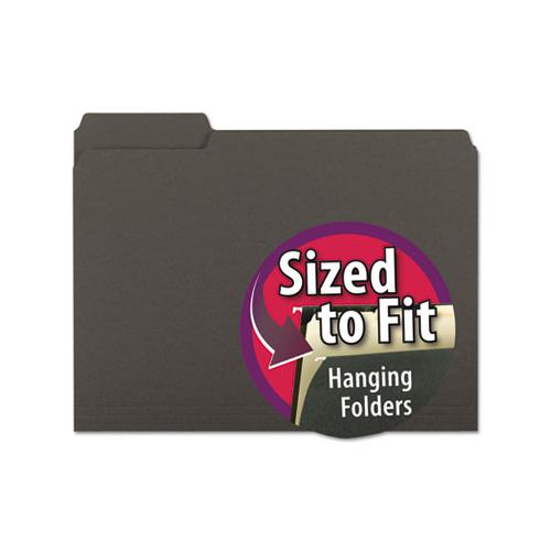 Interior File Folders, 1-3-cut Tabs, Letter Size, Black-gray, 100-box