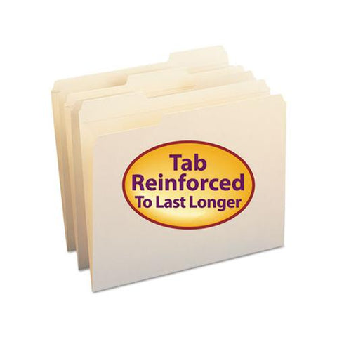 Reinforced Tab Manila File Folders, 1-3-cut Tabs, Letter Size, 11 Pt. Manila, 100-box