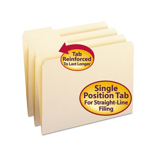 Reinforced Tab Manila File Folders, 1-3-cut Tabs, Left Position, Letter Size, 11 Pt. Manila, 100-box