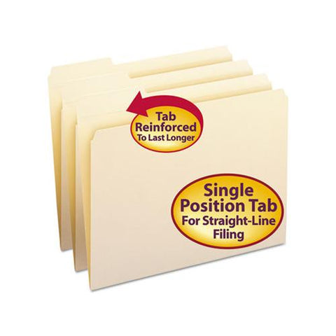 Reinforced Tab Manila File Folders, 1-3-cut Tabs, Left Position, Letter Size, 11 Pt. Manila, 100-box