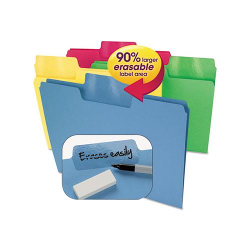 Erasable Supertab File Folders, 1-3-cut Tabs, Letter Size, Assorted, 24-pack