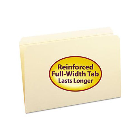 Reinforced Tab Manila File Folders, Straight Tab, Legal Size, 11 Pt. Manila, 100-box