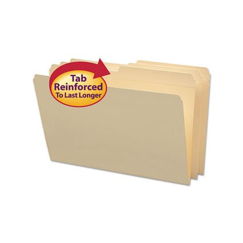 Reinforced Tab Manila File Folders, 1-2-cut Tabs, Legal Size, 11 Pt. Manila, 100-box