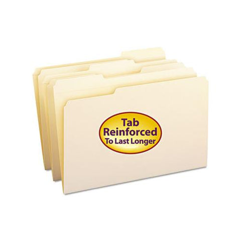 Reinforced Tab Manila File Folders, 1-3-cut Tabs, Legal Size, 11 Pt. Manila, 100-box
