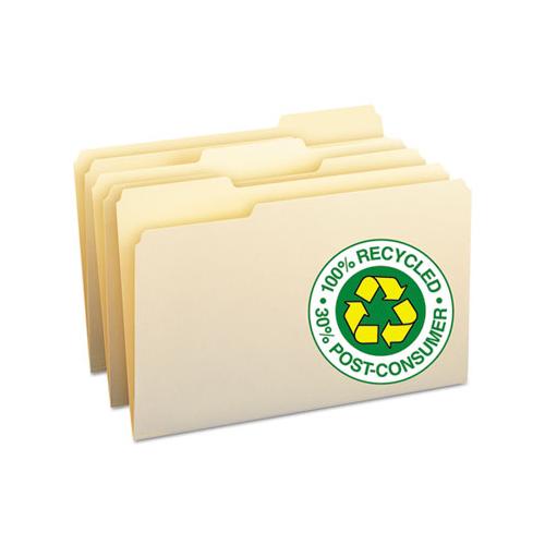 100% Recycled Manila Top Tab File Folders, 1-3-cut Tabs, Legal Size, 100-box