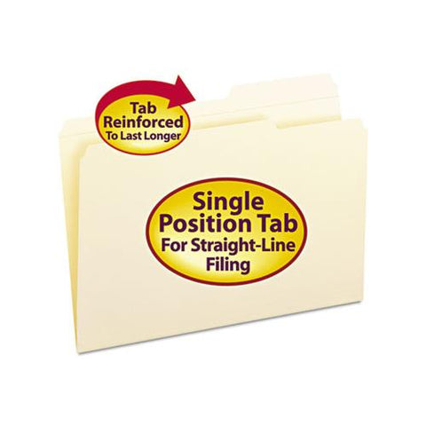 Reinforced Guide Height File Folders, 2-5-cut Tabs, Right Of Center, Legal Size, Manila, 100-box