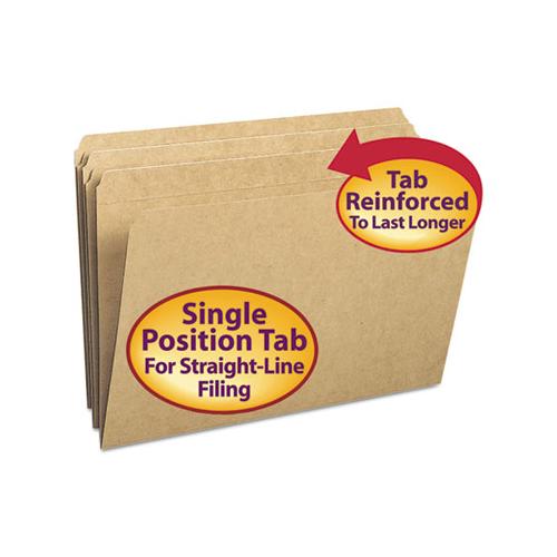 Heavyweight Kraft File Folders, Straight Tab, Legal Size, 11 Pt. Kraft, 100-box