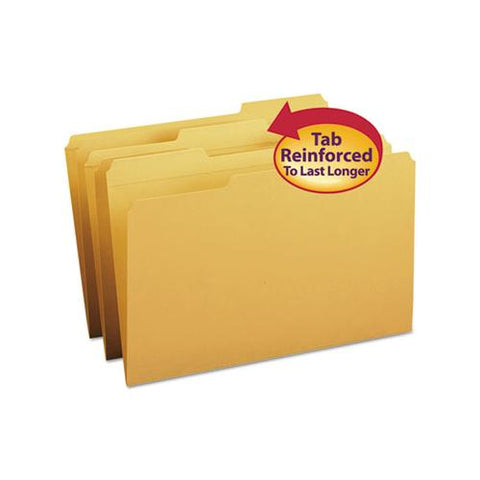 Reinforced Top Tab Colored File Folders, 1-3-cut Tabs, Legal Size, Goldenrod, 100-box