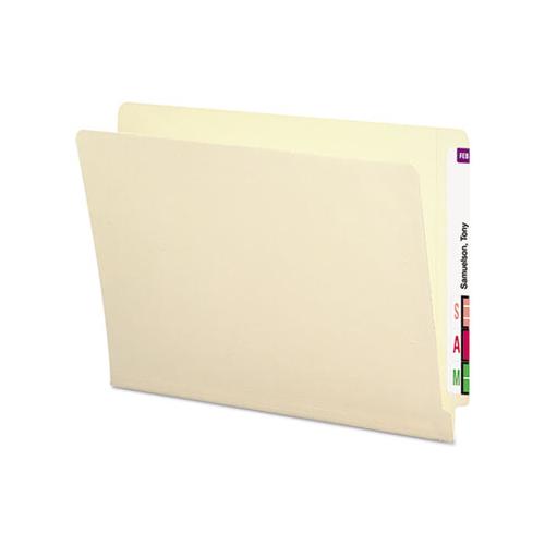 End Tab Folders With Antimicrobial Product Protection, Straight Tab, Letter Size, Manila, 100-box