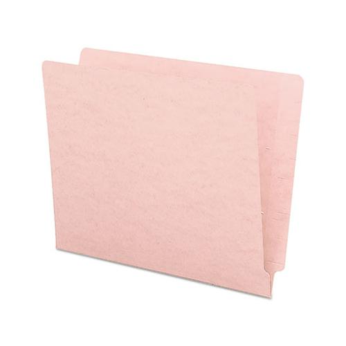 Reinforced End Tab Colored Folders, Straight Tab, Letter Size, Pink, 100-box