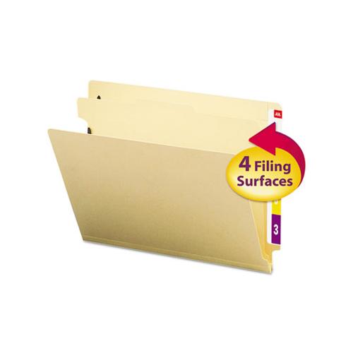Manila End Tab Classification Folders, 1 Divider, Letter Size, Manila, 10-box
