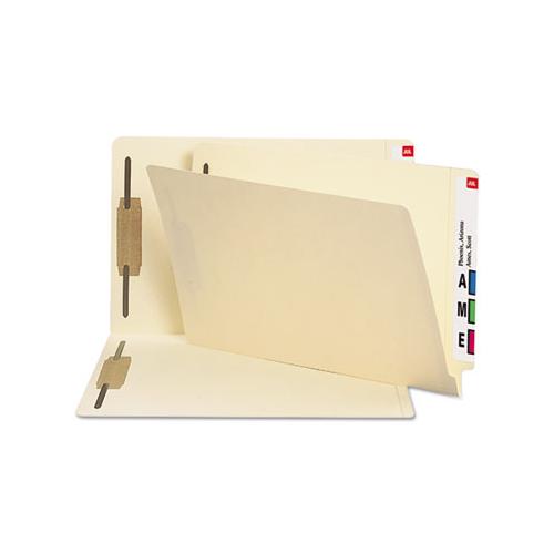 Manila End Tab 2-fastener Folders With Reinforced Tabs, 0.75" Expansion, Straight Tab, Legal Size, 14 Pt. Manila, 50-box