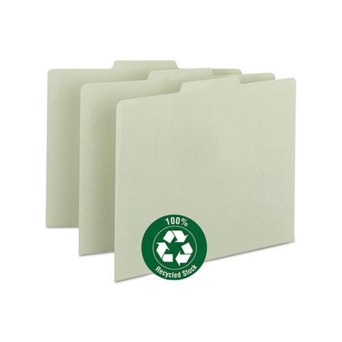 Recycled Blank Top Tab File Guides, 1-3-cut Top Tab, Blank, 8.5 X 11, Green, 100-box