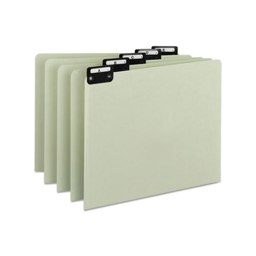 Alphabetic Top Tab Indexed File Guide Set, 1-5-cut Top Tab, A To Z, 8.5 X 11, Green, 25-set