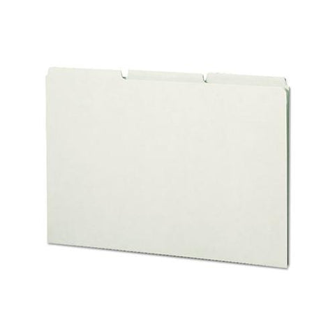 Recycled Blank Top Tab File Guides, 1-3-cut Top Tab, Blank, 8.5 X 14, Green, 50-box