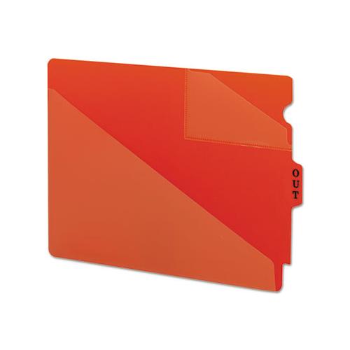 End Tab Poly Out Guides, Two-pocket Style, 1-3-cut End Tab, Out, 8.5 X 11, Red, 50-box