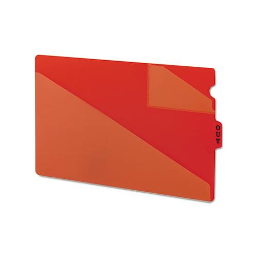 End Tab Poly Out Guides, Two-pocket Style, 1-3-cut End Tab, Out, 8.5 X 14, Red, 50-box